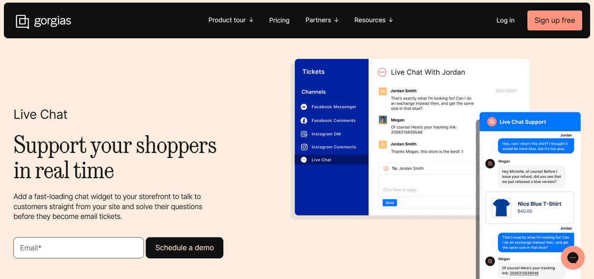 Gorgias live chat app for Bigcommerce